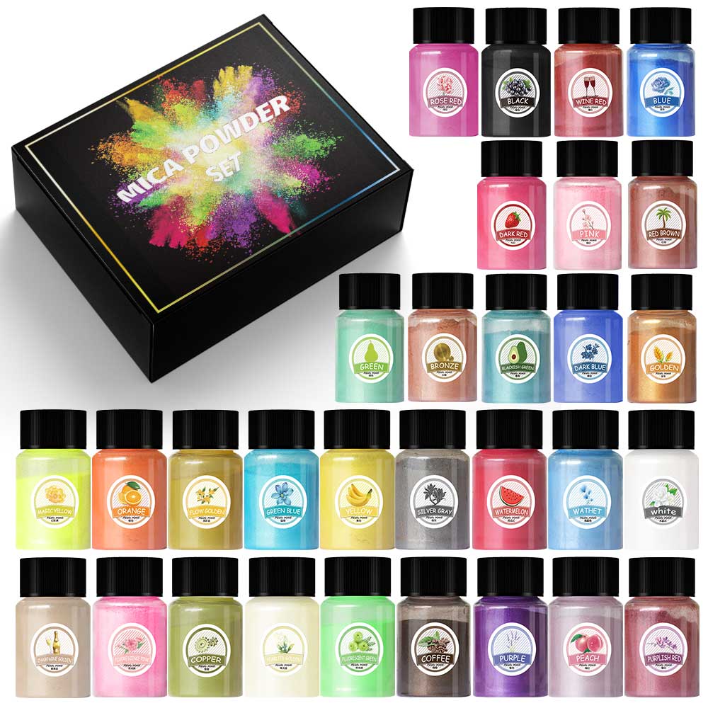 Resin Pigment Set - 10ml แป้งไข่มุกอีพ็อกซี่เรซิ่นฟิลเลอร์เม็ดสี DIY เม็ดสีมุกสีย้อมสีทาเล็บเรซิ่นกาวทำเครื่องประดับ